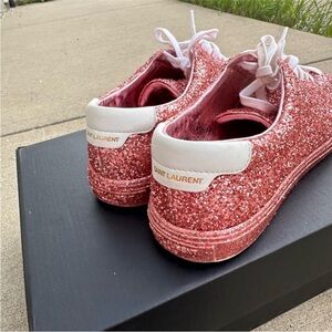 NOT FOR SALE!!!Saint Laurent Rose Glitter Sneakers